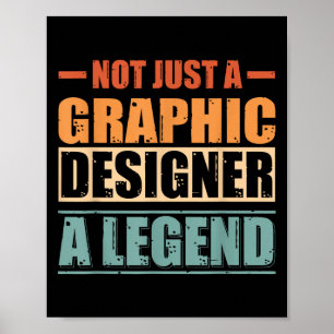Póster Diseñador gráfico retro de citas divertidas