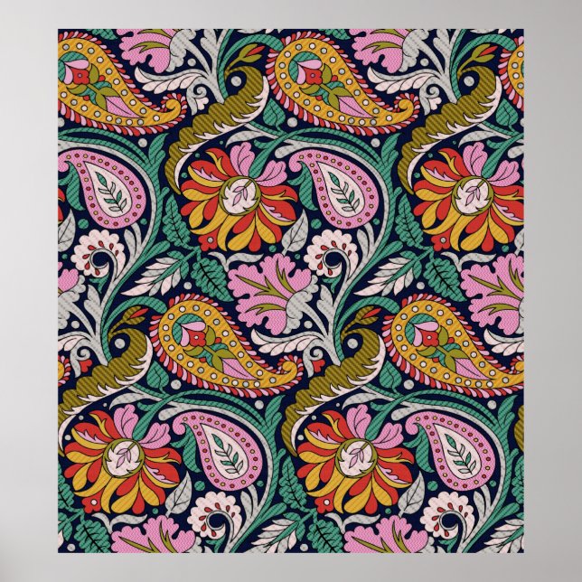 Póster Diseñador tradicional de Alamante Mughal, asiático (Frente)