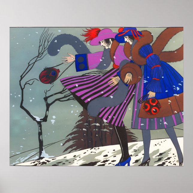 PÓSTER DISEÑADORA DE TRAJES DE MODA / NIEVE DE INVIERNO (Frente)