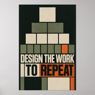 Póster Diseñar el trabajo para repetir sistemas tipográfi