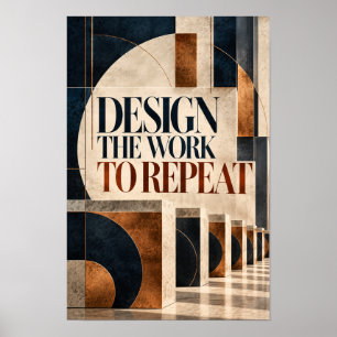 Póster Diseñar el trabajo para repetir tipografía geométr