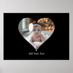 Póster Diseñar su propia foto en forma de corazón único