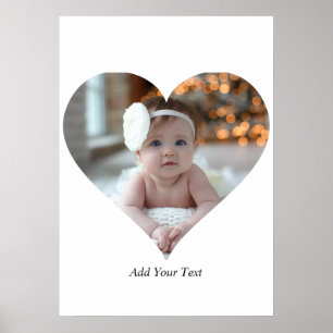 Póster Diseñar su propia foto en forma de corazón único