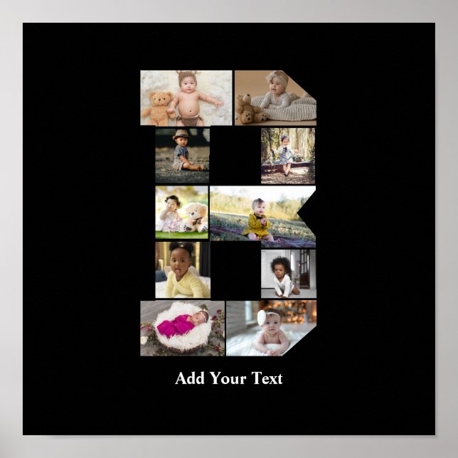 Póster Diseñar su propia letra B Collage de fotos (Frente)