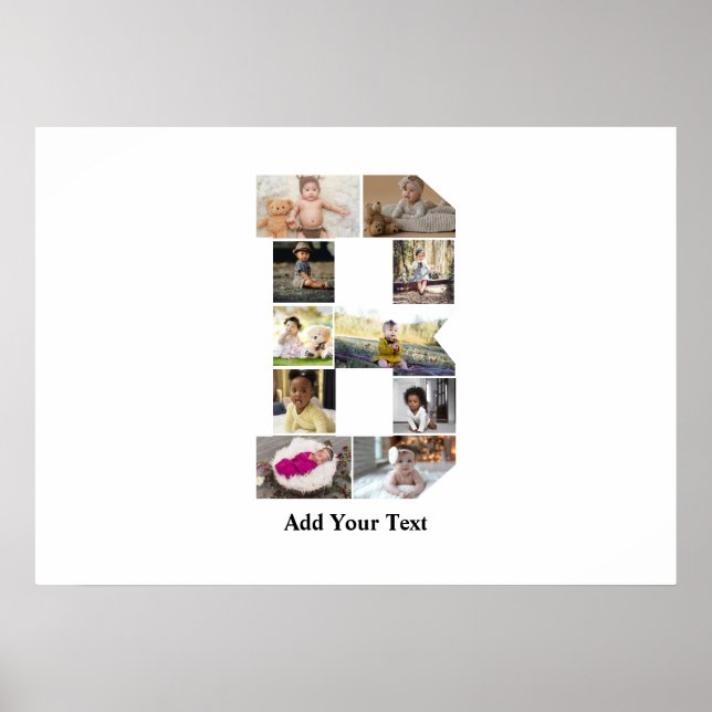 Póster Diseñar su propia letra B Collage de fotos (Frente)