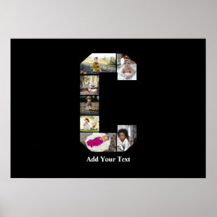 Póster Diseñar su propia letra C Collage de fotos