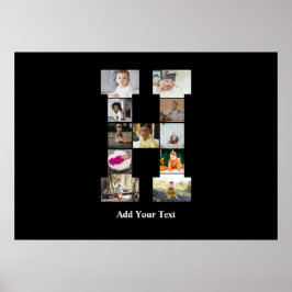 Póster Diseñar su propia letra Collage de fotos H