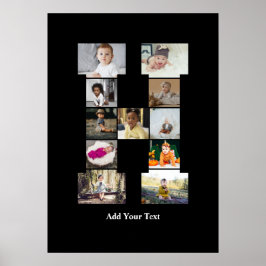 Póster Diseñar su propia letra Collage de fotos H