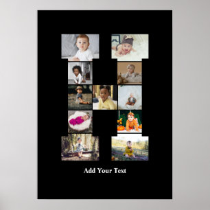 Póster Diseñar su propia letra Collage de fotos H
