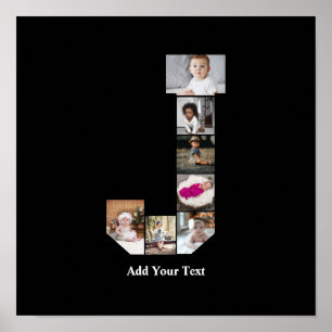 Póster Diseñar su propia letra Collage de fotos J