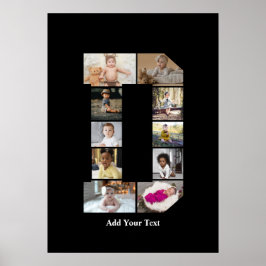 Póster Diseñar su propia letra D Collage de fotos