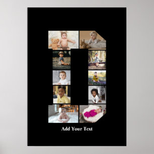 Póster Diseñar su propia letra D Collage de fotos