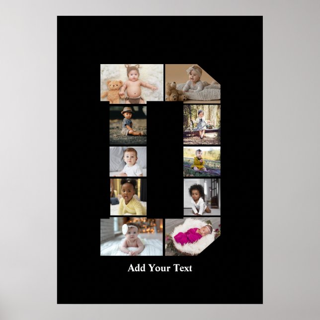 Póster Diseñar su propia letra D Collage de fotos (Frente)