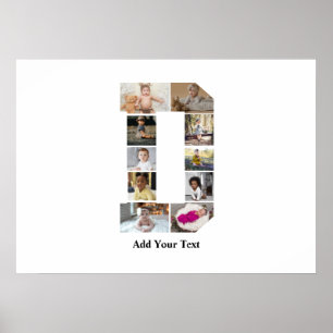 Póster Diseñar su propia letra D Collage de fotos