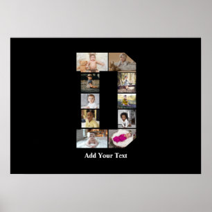 Póster Diseñar su propia letra D Collage de fotos
