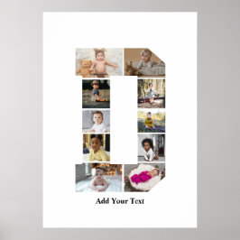 Póster Diseñar su propia letra D Collage de fotos