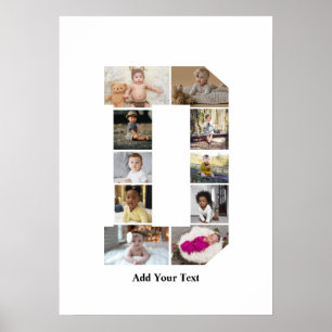 Póster Diseñar su propia letra D Collage de fotos