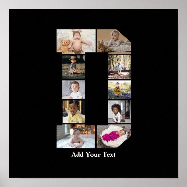 Póster Diseñar su propia letra D Collage de fotos (Frente)