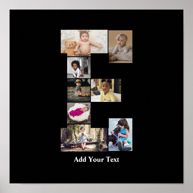 Póster Diseñar su propia letra E Collage de fotos (Frente)