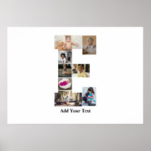 Póster Diseñar su propia letra E Collage de fotos