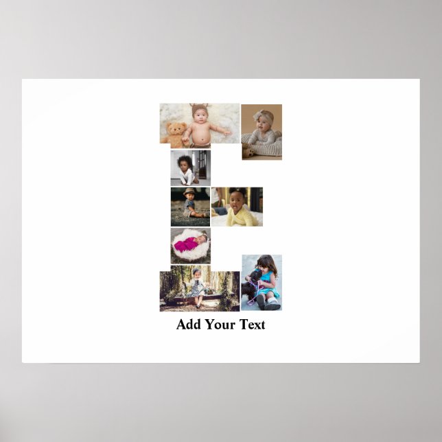 Póster Diseñar su propia letra E Collage de fotos (Frente)