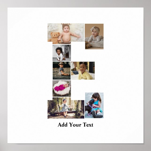 Póster Diseñar su propia letra E Collage de fotos (Frente)