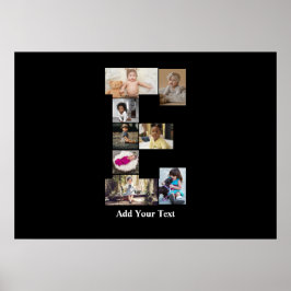 Póster Diseñar su propia letra E Collage de fotos