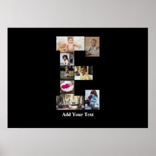 Póster Diseñar su propia letra E Collage de fotos