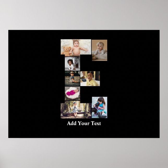 Póster Diseñar su propia letra E Collage de fotos (Frente)
