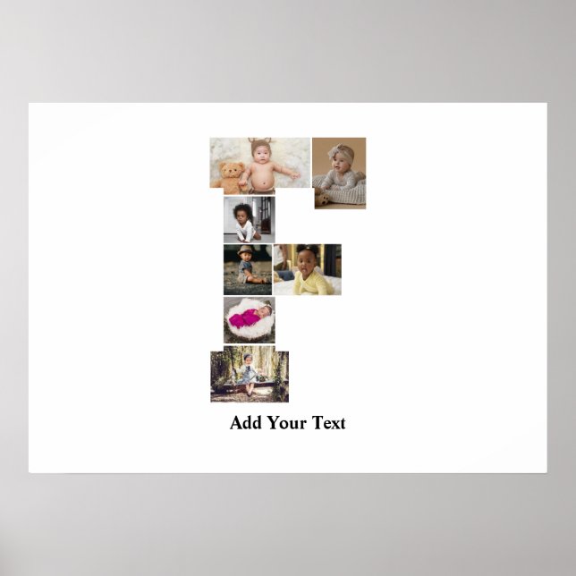 Póster Diseñar su propia letra F Collage de fotos (Frente)