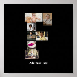 Póster Diseñar su propia letra F Collage de fotos