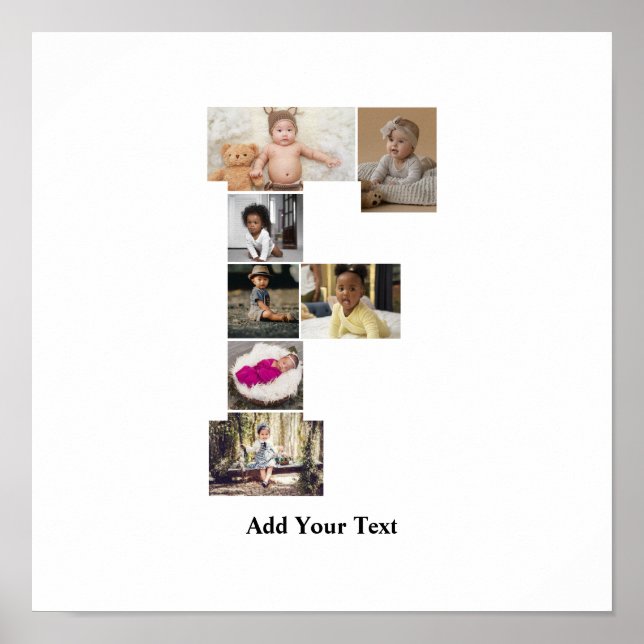 Póster Diseñar su propia letra F Collage de fotos (Frente)