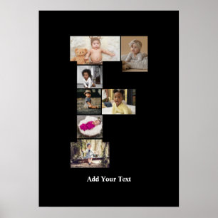 Póster Diseñar su propia letra F Collage de fotos