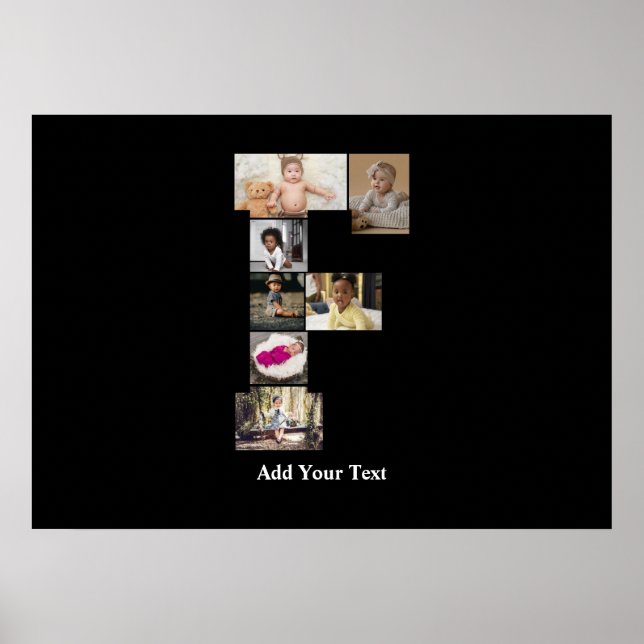 Póster Diseñar su propia letra F Collage de fotos (Frente)
