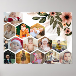 Póster Diseñar su propio Collage de fotos Floral 15