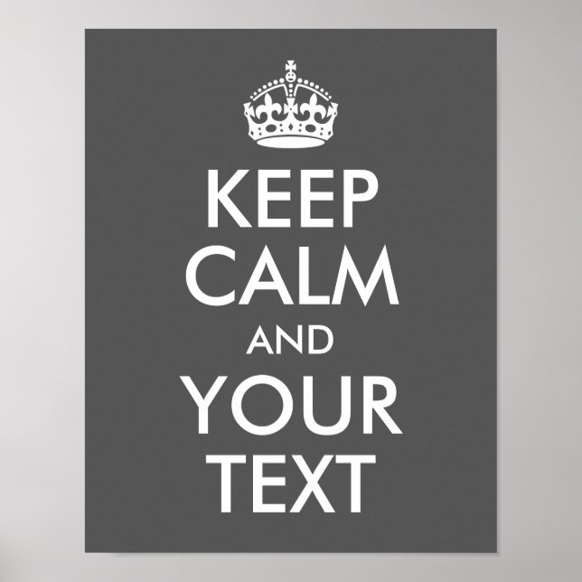Póster Diseñar su propio mantener la calma y su texto (Frente)