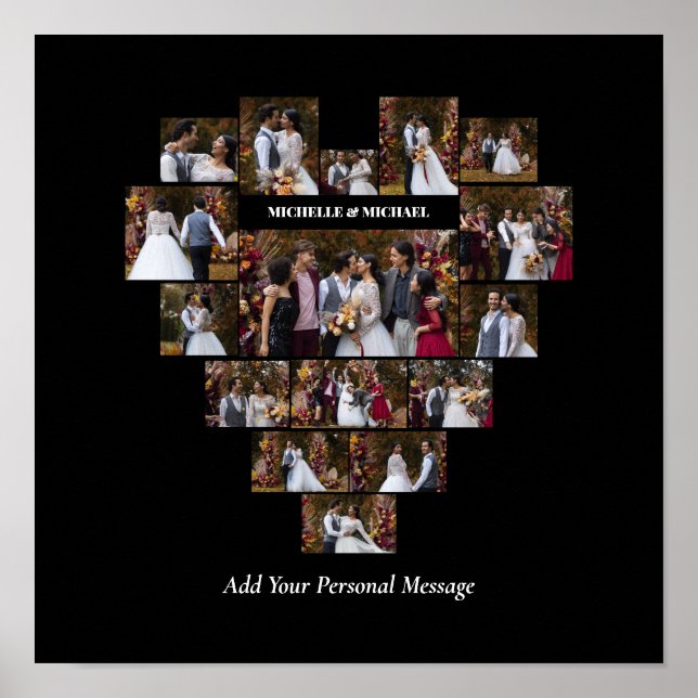 Póster Diseñar tu propio Collage de fotos con forma de co (Frente)