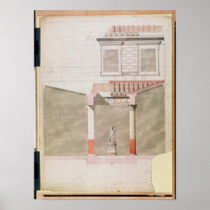 Póster Diseñe para el atrio del palacio de Pompeiian