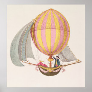 Póster Diseñe para un dirigible, francés, c.1785