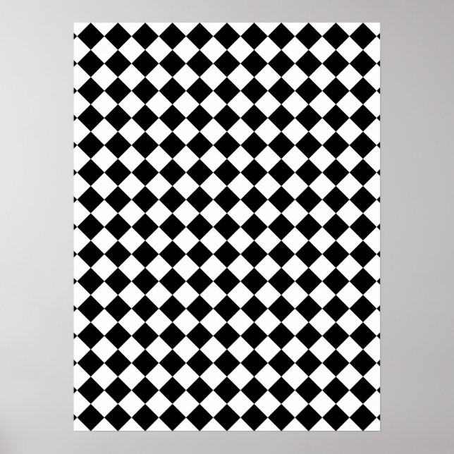 Póster Diseño a cuadros en blanco y negro (Frente)