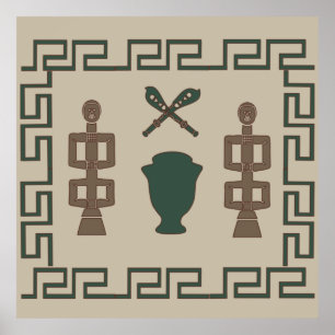 Póster diseño abstracto africano de retratos a partir de