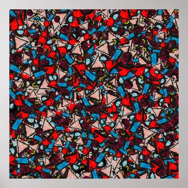 Póster Diseño abstracto armonioso del caos vivo (Frente)