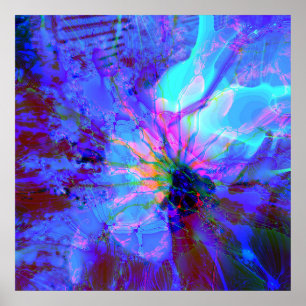 Póster Diseño abstracto azul y púrpura