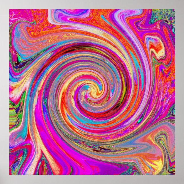 Póster Diseño abstracto de barrido arco iris colorido (Frente)