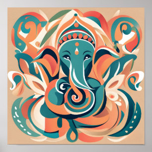 Póster Diseño abstracto de Dios Ganesha