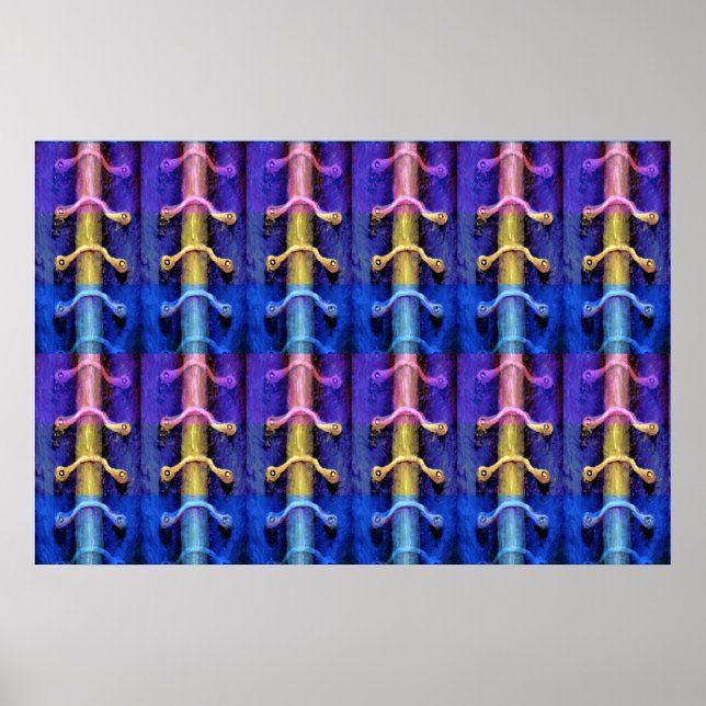 Póster Diseño abstracto de multicolores industriales (Frente)