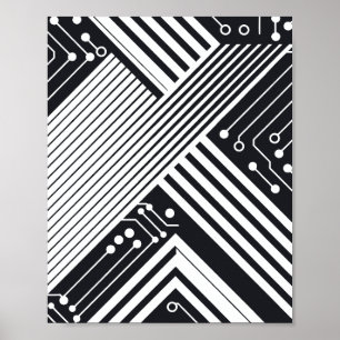 Póster Diseño abstracto de placa de circuito geométrico
