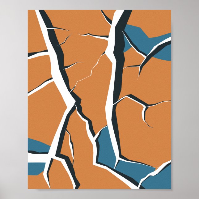 Póster Diseño abstracto de superficie agrietada (Frente)