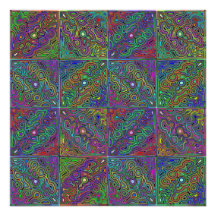 diseño abstracto de tejas de neón multicolor