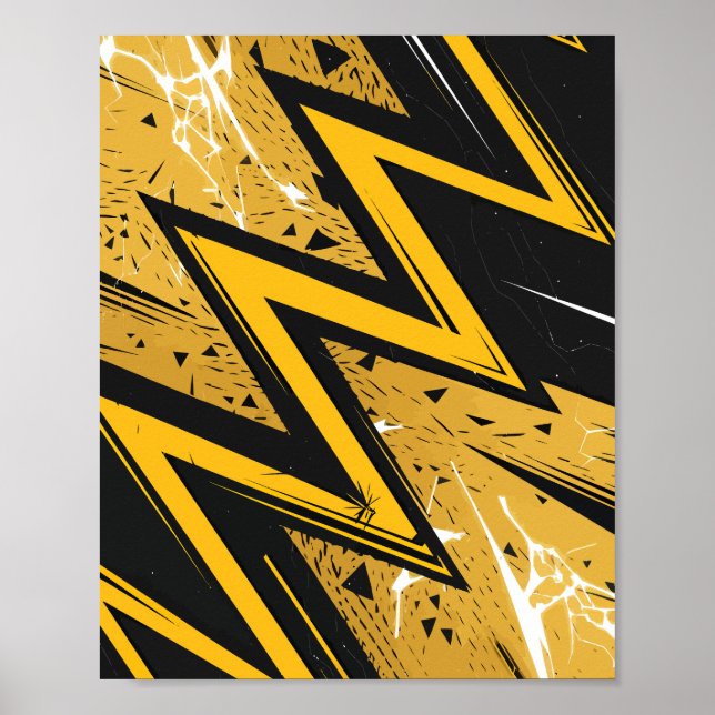 Póster Diseño abstracto de Zigzag en negrita (Frente)